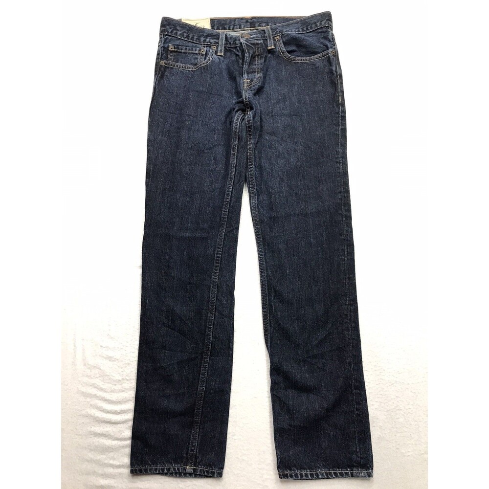 HOLLISTER Jeans Men 31x32 Skinny Button Fly Dark Wash Blue Denim Y2Kcore